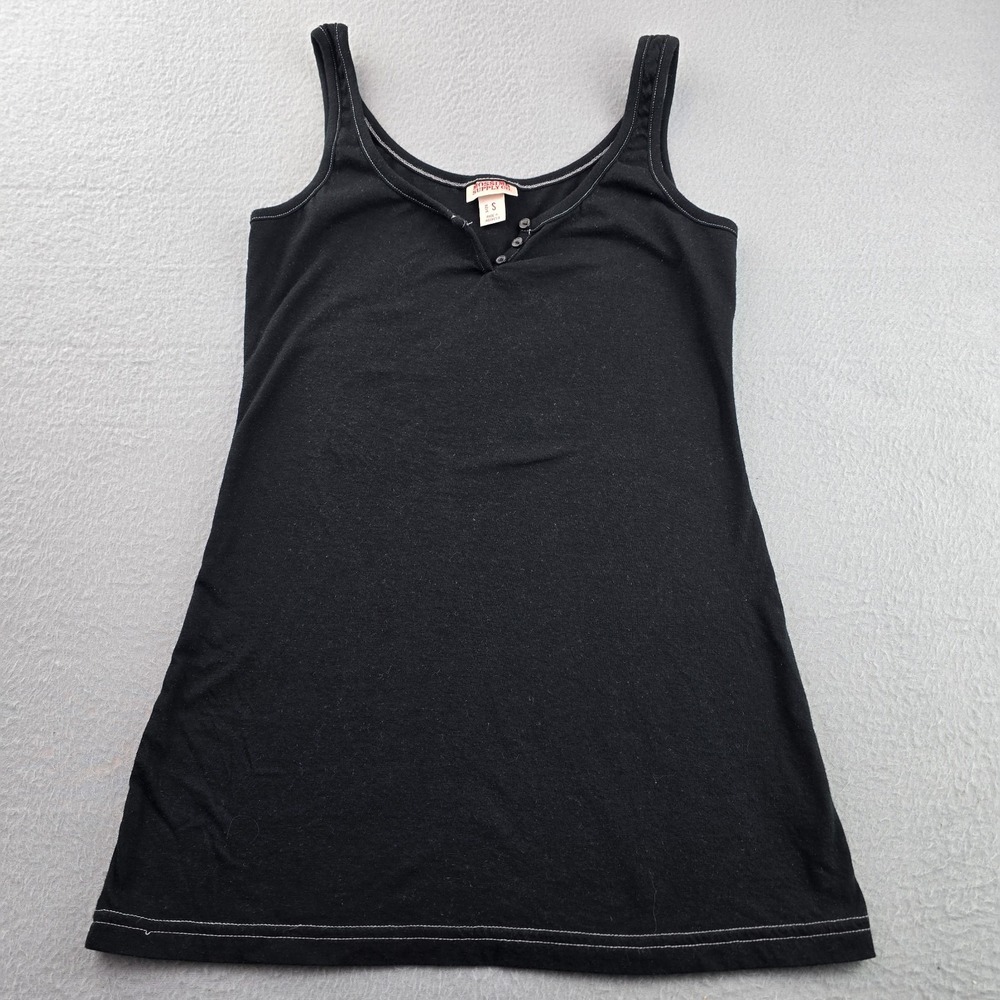 Mossimo Supply Co. Tank Top Womens Small Black Split V-Neck Wide Straps Outdoor